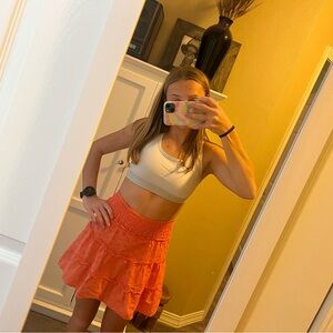 kohl’s os coral flowery skirt!!